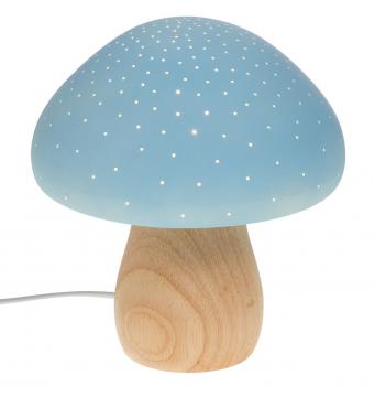 Lampe Champignon Bleu Pointilles Enfant