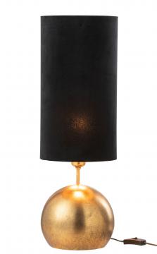 Lampe Boule Métal Or Velours Noir