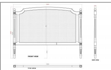 Tête de Lit Cannage Blanc Helena 160cm Amadeus