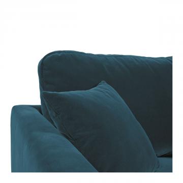 Fauteuil Angie Velours Bleu Paon Blanc d'Ivoire