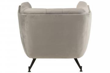 Fauteuil Velours Lounge Gris Clair