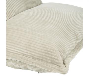 Fauteuil Pouf Sola 1 Place Velours Côtelé Beige