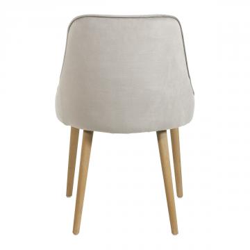Chaise Marcus Velours Grège Blanc d'Ivoire