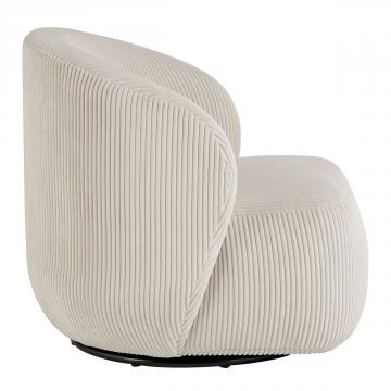 Fauteuil Lisette Velours Côtelé Crème