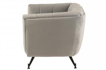 Fauteuil Velours Lounge Gris Clair