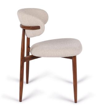 Chaise Georgia Beige Pied Noyer Athezza