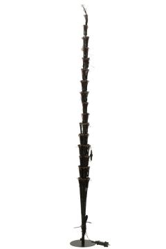 Sapin de Noël Noir Led Blanc Chaud H240cm
