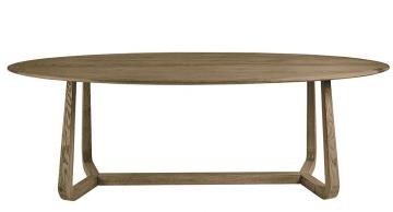 Table à Manger Ovale Maxine Chêne Blanc d'Ivoire 200cm