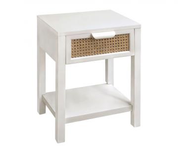 Chevet 1 Tiroir Adela Blanc Naturel