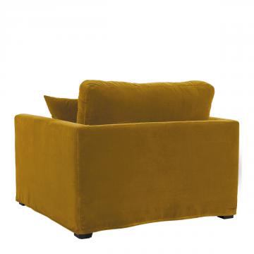 Fauteuil Angie Velours Safran Blanc d'Ivoire