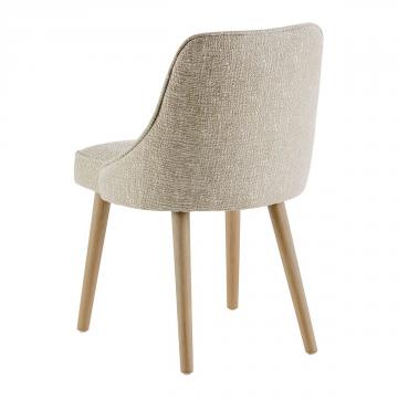 Chaise Marcus Jacquard de Velours Sable Blanc d'Ivoire