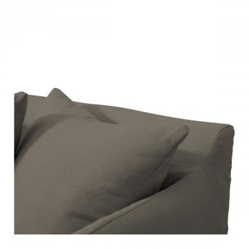 Fauteuil Gabriel 100% Lin Taupe Blanc d'Ivoire