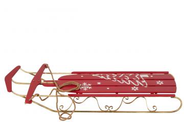 Traineau de Noël Métal Rouge 138cm