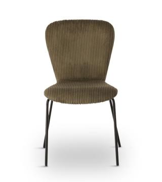 Chaise Owell Bois Velours Côtelé (4 couleurs)