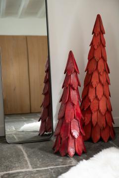 Sapin de Noël Pièces Bois Rouge 120cm