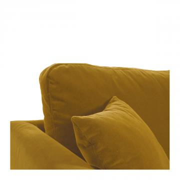 Fauteuil Angie Velours Safran Blanc d'Ivoire