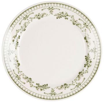 6 Assiettes Plates Faustine Vert Anglais Comptoir de Famille