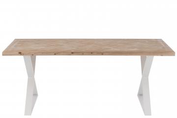 Table à Manger Rectangulaire Zig Zag Naturel Blanc