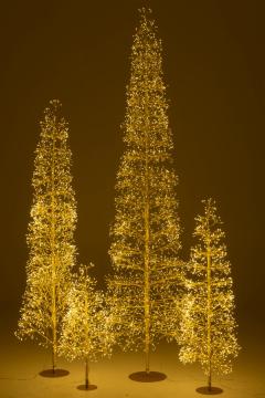 Sapin de Noël Doré Led Blanc Chaud H240cm