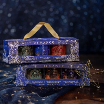 Coffret Noël 2025 Bougies Parfumées Durance (Sapin - Cannelle/O - Etoile Filante)