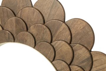 Miroir Mural Fleur Bois Manguier ø120cm
