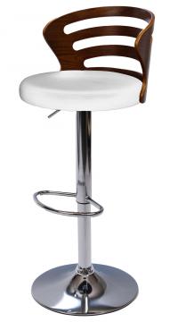 Tabouret de Bar Emilio Simili Cuir Blanc