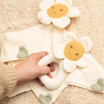Doudou et Hochet Fleur Marguerite Enfant