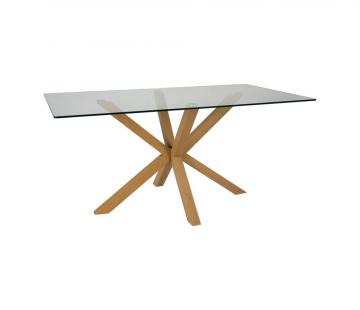 Table Rectangulaire Adela Verre Trempé Métal (2tailles)