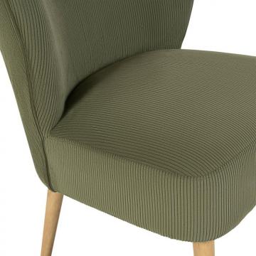 Fauteuil Eléonore Velours Côtelé Kaki