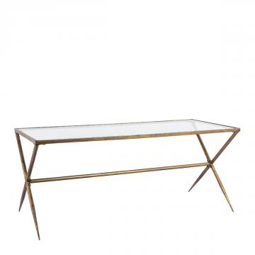 Table Anatole Métal/Verre Blanc d'Ivoire