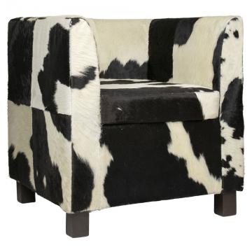 Fauteuil Club Vache Noir-Blanc