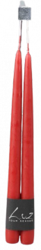 2 Bougies Flambeaux Rouge Antique