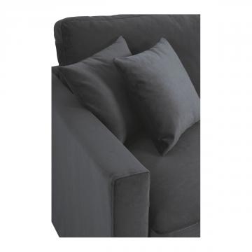 Canapé Angie Velours Gris Foncé Blanc d'Ivoire