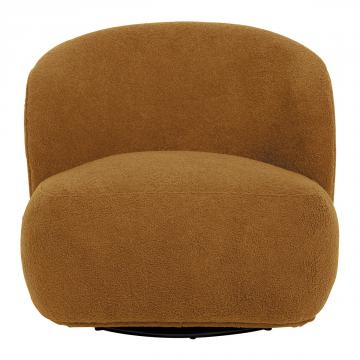 Fauteuil Lisette Bouclette Curry Pivotant Blanc d'Ivoire