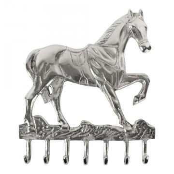 Porte Manteau Cheval Alu Argenté 41cm