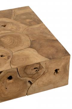 Table Basse Carrée Puzzle Teck Naturel