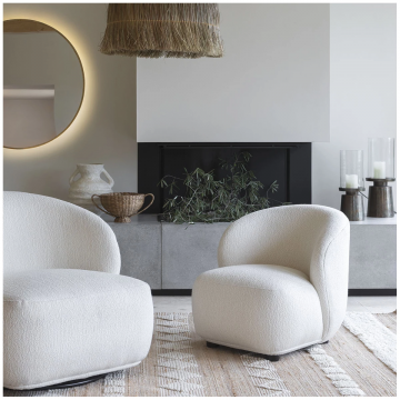 Fauteuil Lisette Bouclette Crème PM