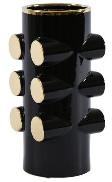 Vase Viran Noir-Doré H33cm
