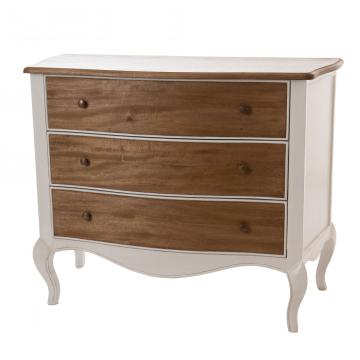 Commode 3 Tiroirs Loberon Blanc Chêne