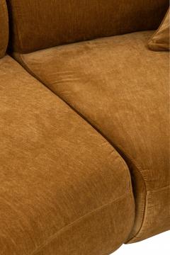 Canapé Contemporain 4/5 Places Velours Moutarde