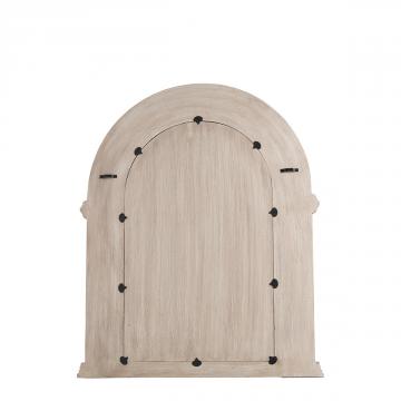 Miroir Arche Bois Patiné Blanc d'Ivoire H100cm