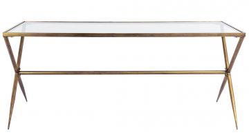 Table Anatole Métal/Verre Blanc d'Ivoire 185cm