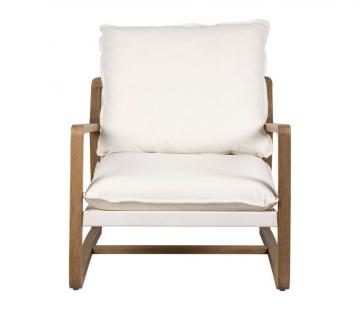 Fauteuil Chêne Coton Blanc Azenor