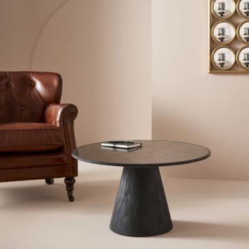 Table Basse Mafra Chêne Massif Pierre Bleue H40cm