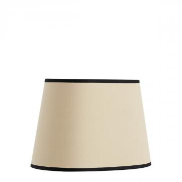 Abat-Jour Ovale Beige Bordé Noir