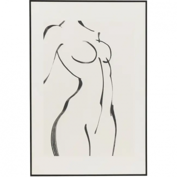 Tableau Cadre Femme Blanc Noir 60*90