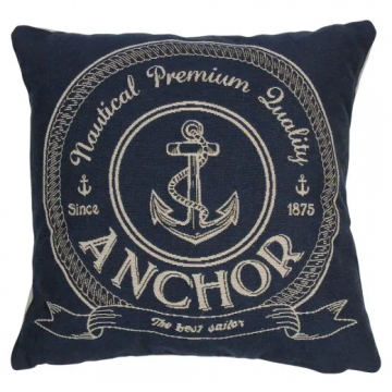 2 Coussins Gobelin Anchor Bleu Double Face