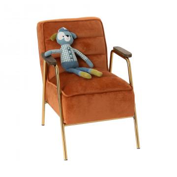 Fauteuil Velours Hutch Orange Enfant