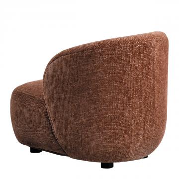 Fauteuil Lisette Jacquard de Velours Bois de Rose Blanc d'Ivoire