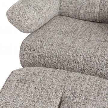 Fauteuil Oslo Tissu Taupe + Repose Pieds